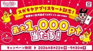 スガキヤで最大1,000ptが当たる