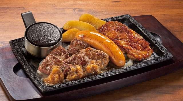 （単品）熟成ラウンドカットステーキ（約120g）＆ジャンボフランク＆炭焼き風チキングリル