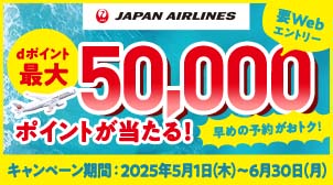 dカード決済でJAL航空券を予約するとdポイントがあたる！