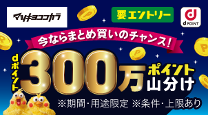 対象店舗でのお買物でもれなく300万ポイント山分け！
